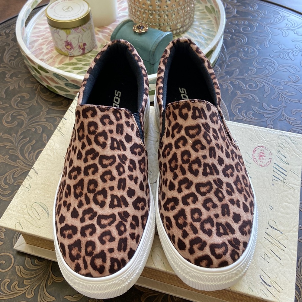 Leopard Print Canvas Sneakers - image 1